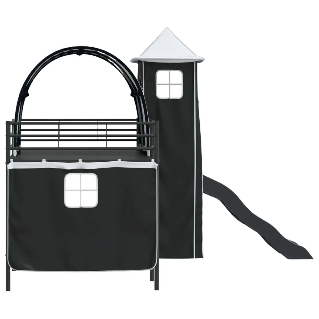 Struttura del letto loft per Bambini | Letto Infantile | Lettino Nero 107 x 200 cm Metallo