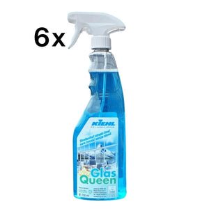 GlasQueen 6 Pezzi x 750 ml, Detergente Vetri Asciuga Senza Aloni Ecolabel | Kiehl