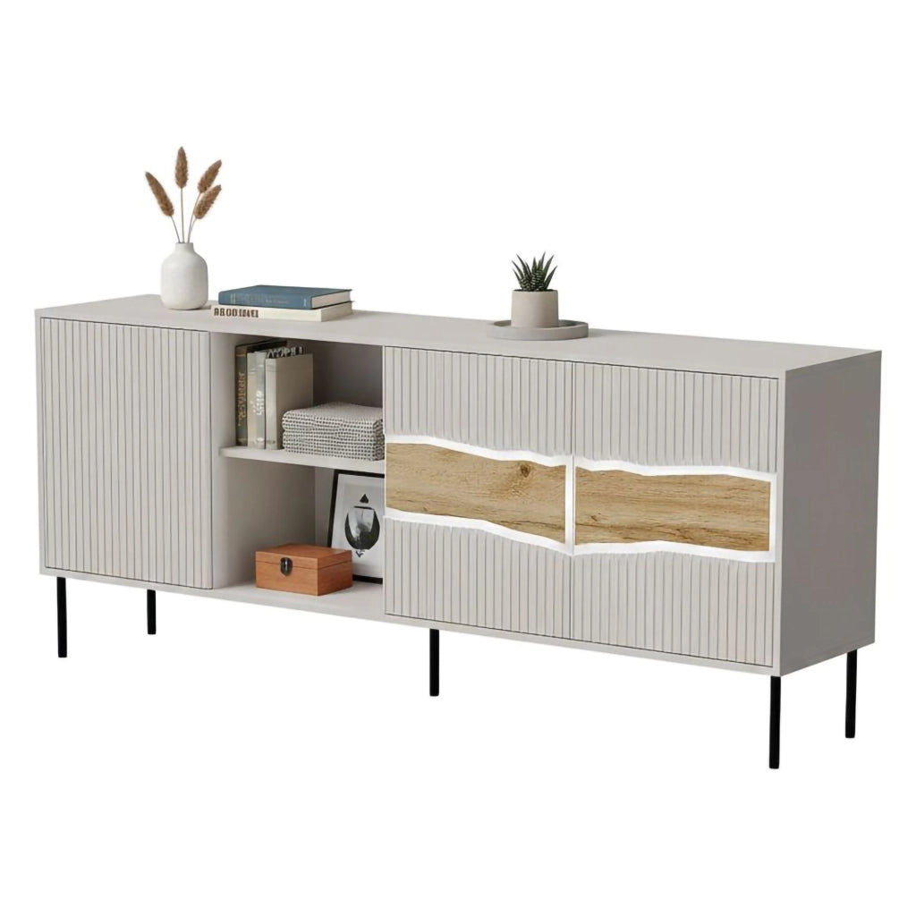 Madia Mestrino, Credenza un Ripiano, 190x40x80h cm Beige