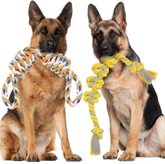 Touw per cani per gioco per grandi e medi cani 2 pezzi 55 cm tirare il filo per cani per cani aggressivi 100% cotone filo per cani per cani di taglia media a grande