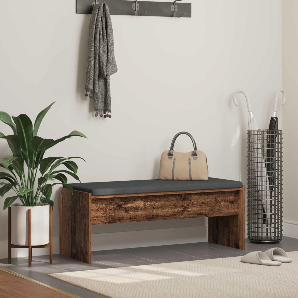 Panca per ingresso con cuscino-Sgabello-Panca da Corridoio Legno vecchio 103 x 38 x 40 cm