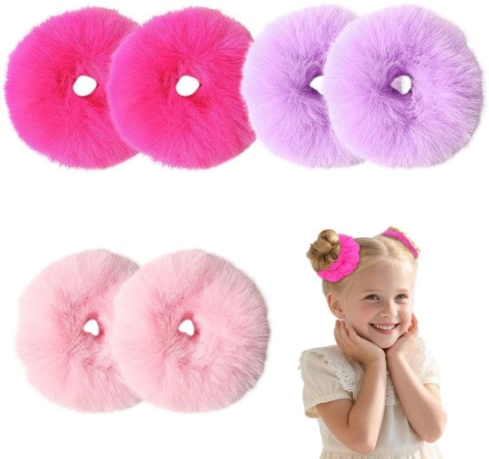 Set di Scrunchies per Capelli da 6 pezzi - Piuma/Artificiale Fibra di Cavallo - Cinture Esterne - Scrunchies per Capelli - Accessori per Cosplay/Festival - Scrunchie per Capelli