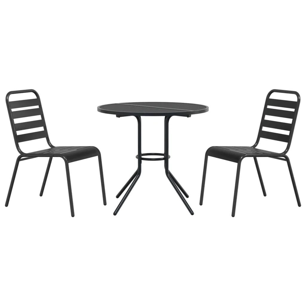 Sedie da Cucina Impilabili 3 pz Antracite in Acciaio Verniciato 3283764