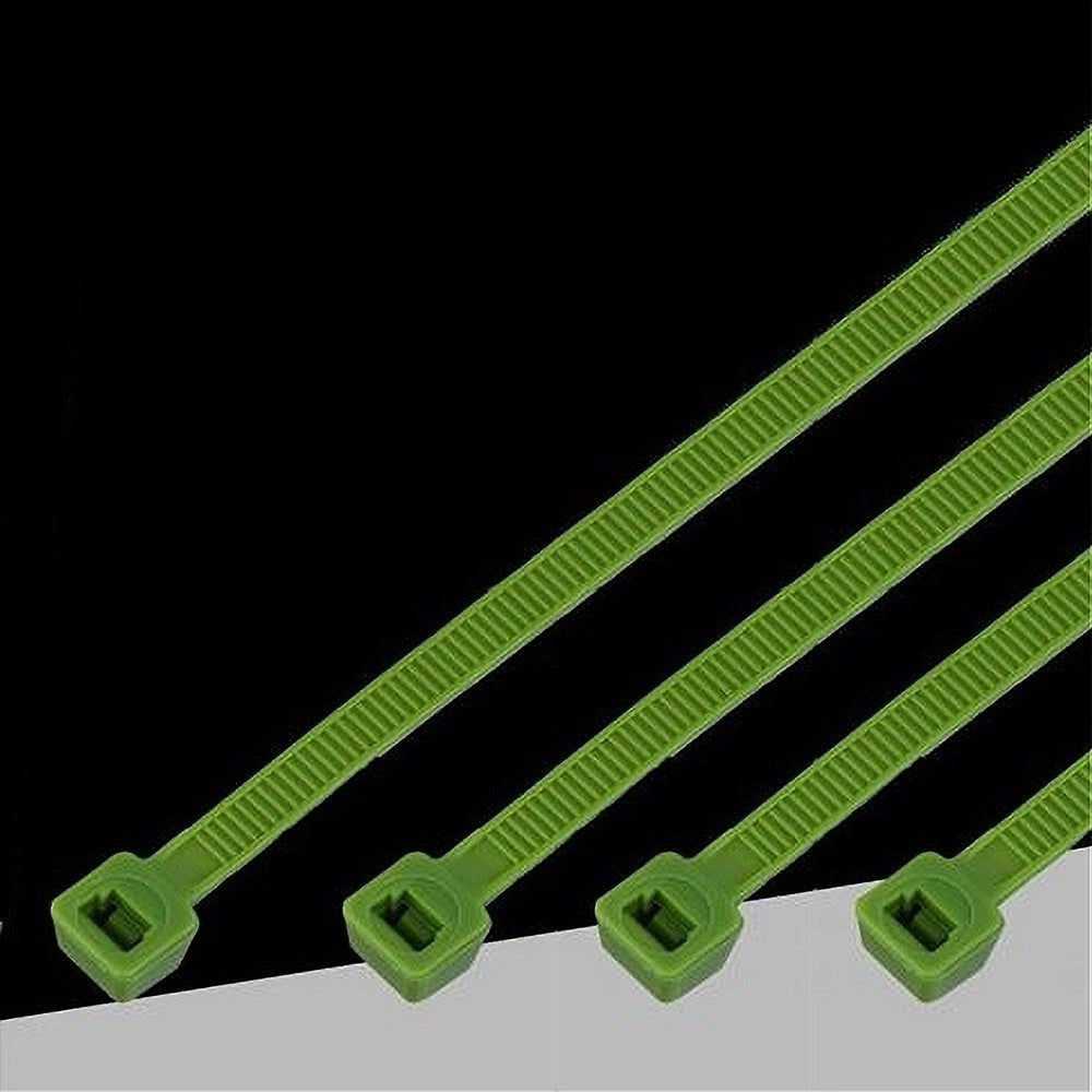 Trade Shop - Set 100 Pz Fascette Serracavo Autobloccanti In Nylon Verde 2.5mmx100 Mm 25-100-v -