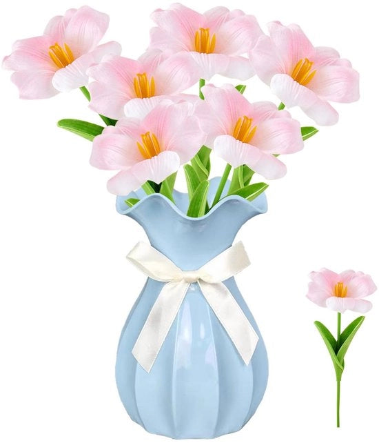 Fiori artificiali realistici 35 cm - 6 pezzi - Decorazione - Adatto per casa/Tetto/Terrazzo