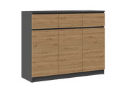 Cassettiera MALWA 3d3s antracite artisan per camera e soggiorno