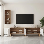 Credenza TV bianca e naturale in truciolare lunghezza 170 cm