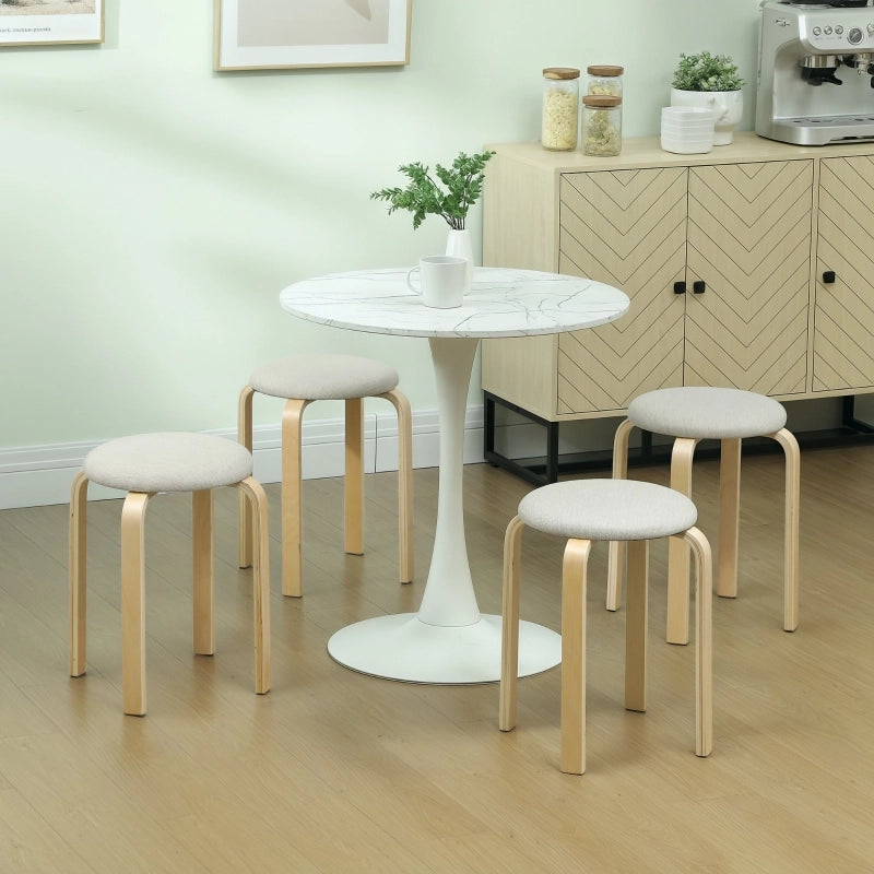 SGABELLI Impilabili Set da 4 40x40x45 cm Legno Crema