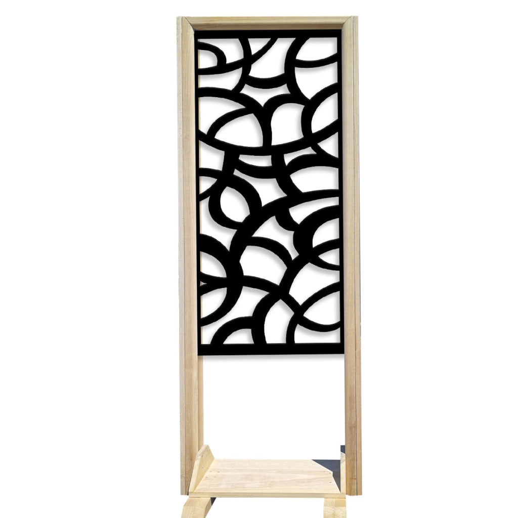 ROOTS - Separè - Paravento modulabile - 70x190cm - in Legno e PVC Colore: nero