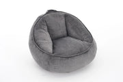 Pouf poltrona sacco con schienale ergonomico e imbottitura in schiuma viscoelastica velluto a coste grigio