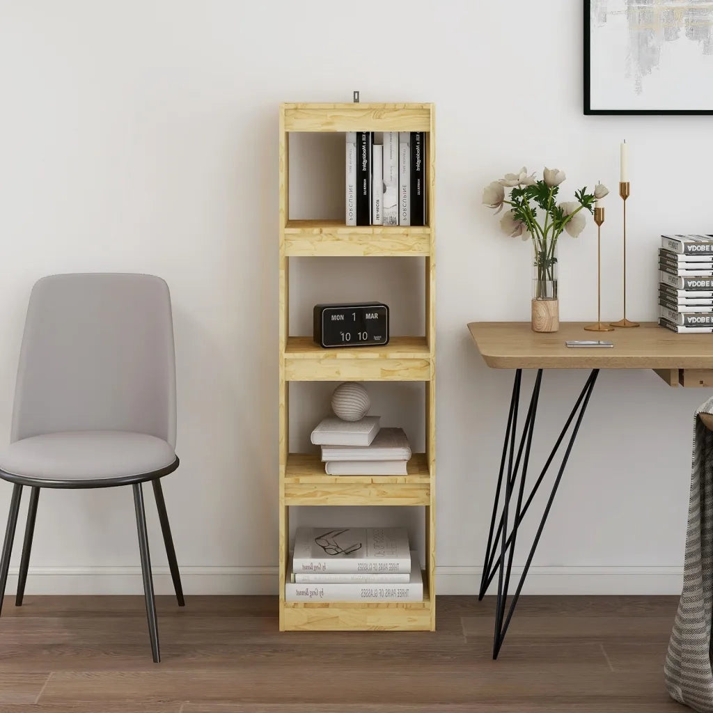 Libreria Divisorio-Scaffale per Libri-Mobile di Stoccaggio 40x30x135,5 cm Legno Massello di Pino