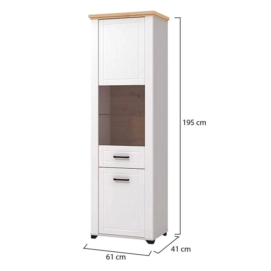 Mobile Espositore Piscinas, Vetrina 4 Ripiani, 60.5x41x194.5h cm Bianco