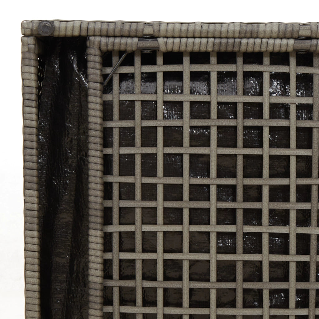 Scatola di Stoccaggio Grigio e Blu Navy Rattan e Cuscino in Tessuto