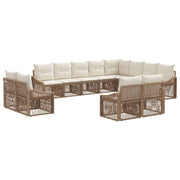 Set Divano da Giardino 12 pcs Beige polyrattan 3436182