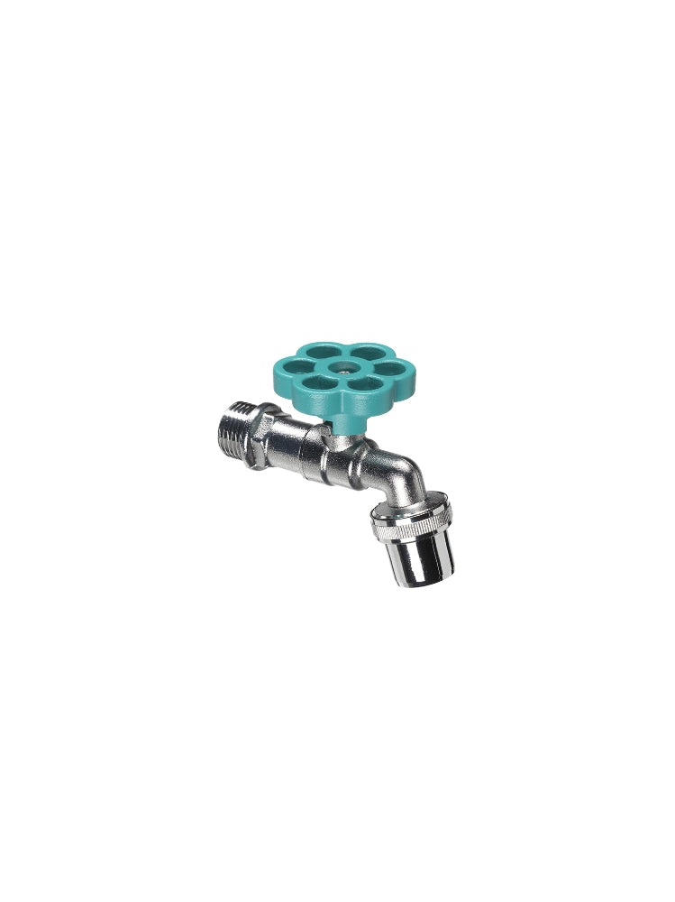 Rubinetto con manopola a fiore Belfer colorato Ø 29 mm Colore: Turchese