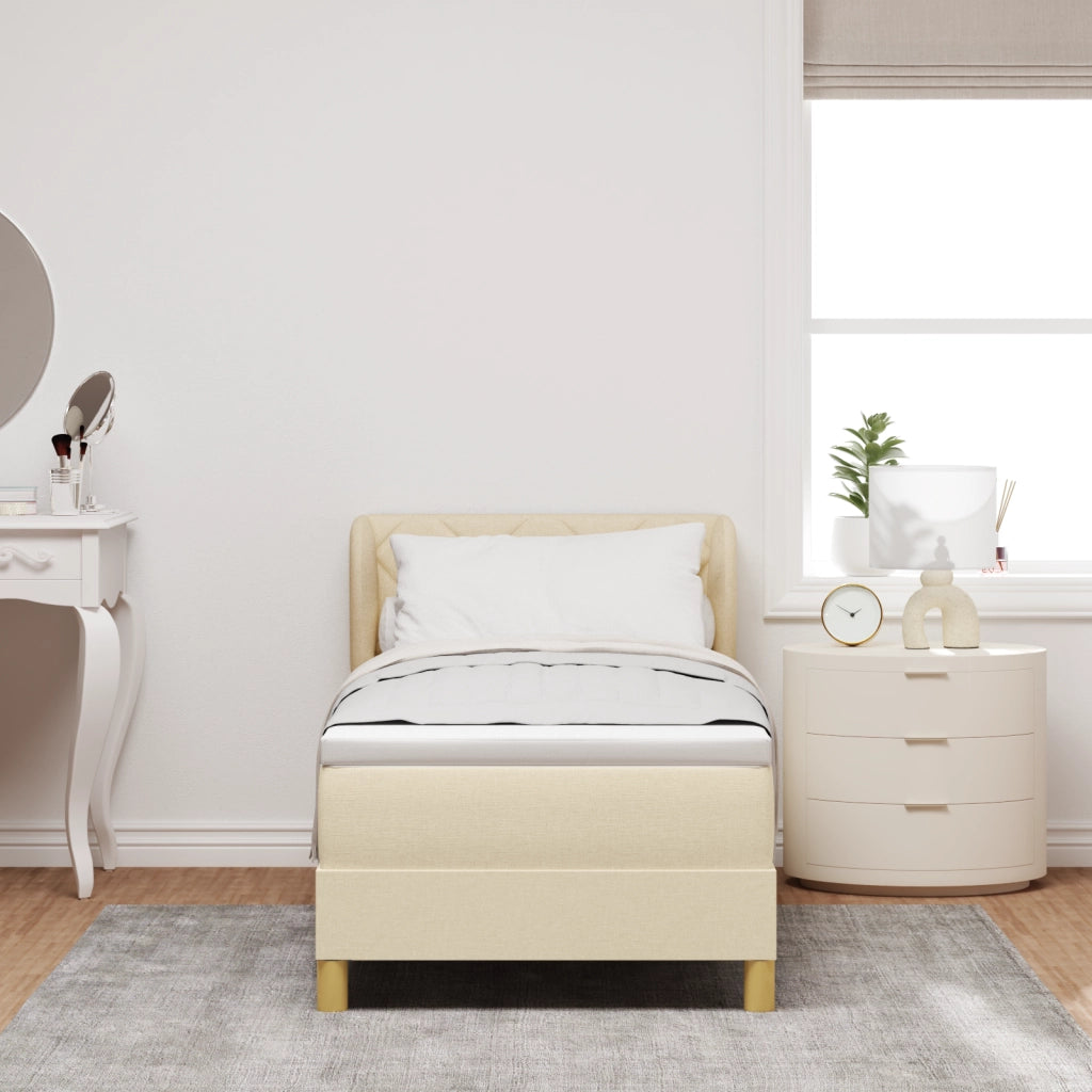 Letto Box Spring con Materasso in Panna - 80x200 cm