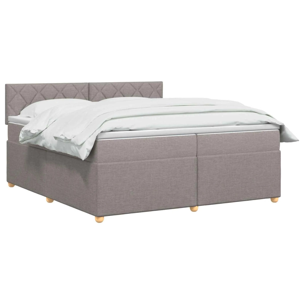 Letto box spring con materasso Tortora 200 x 200 cm Tessuto 3452510