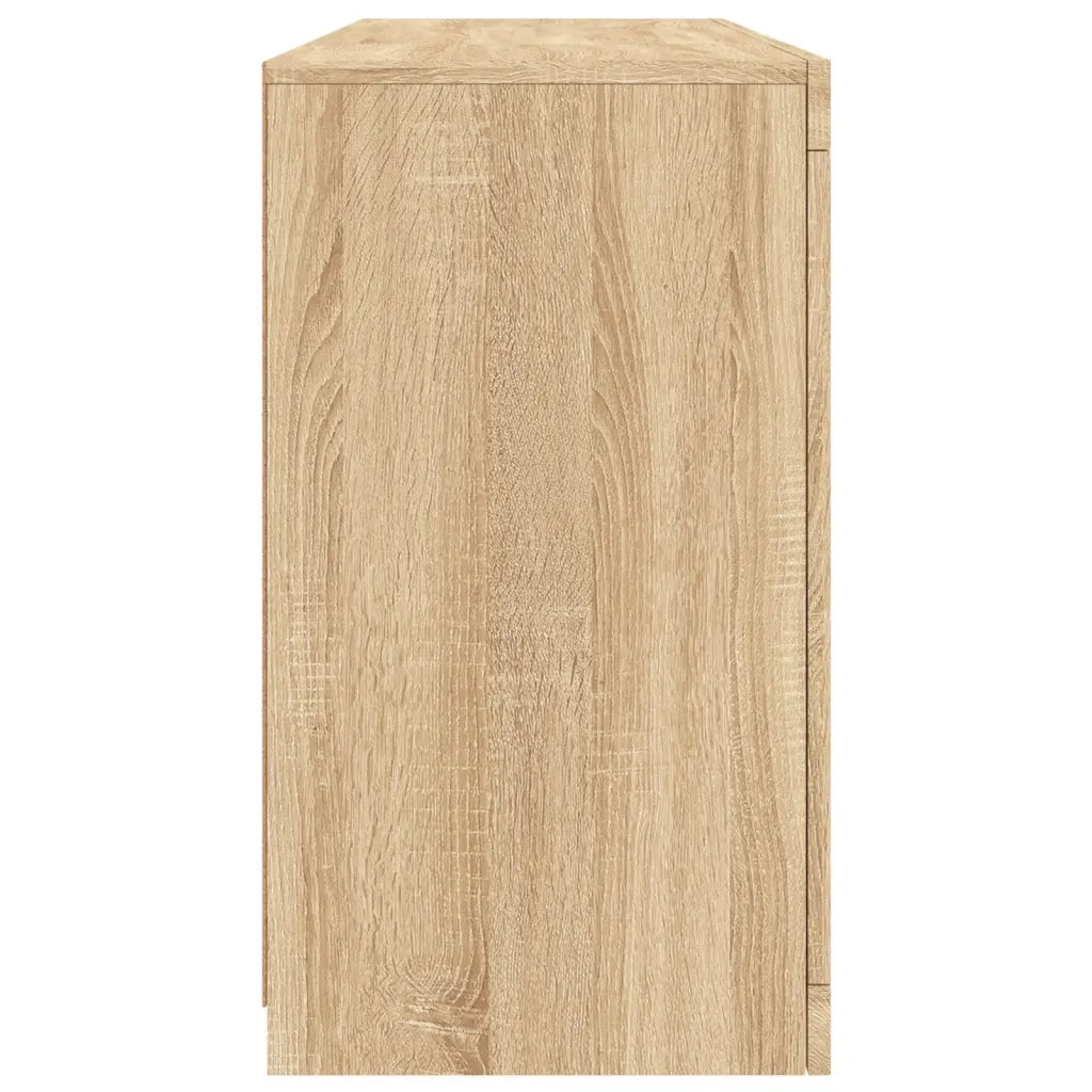 Credenza con Luci LED-Buffet-Armadio da cucina Rovere Sonoma 142,5x37x67 cm 310643