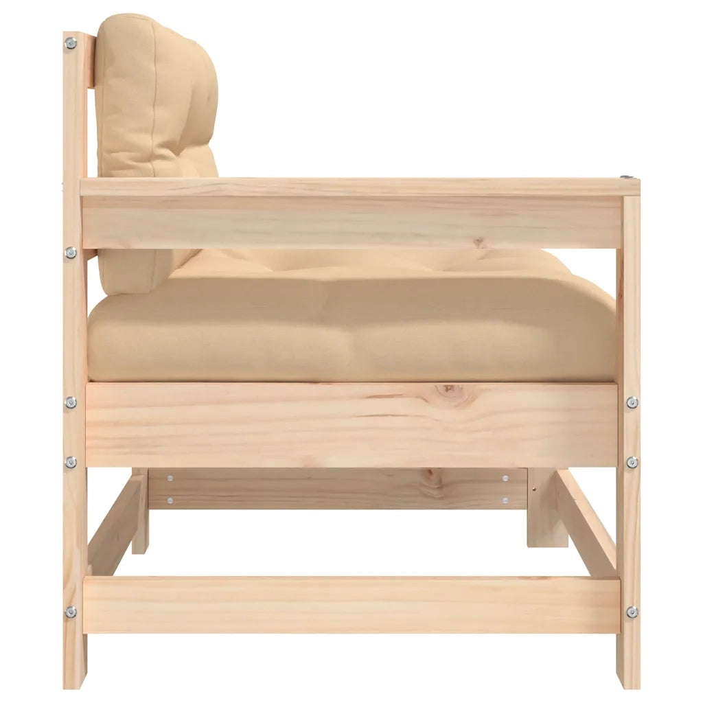 Sedia da Giardino con Cuscini in Legno Massello di Pino CFW4808687