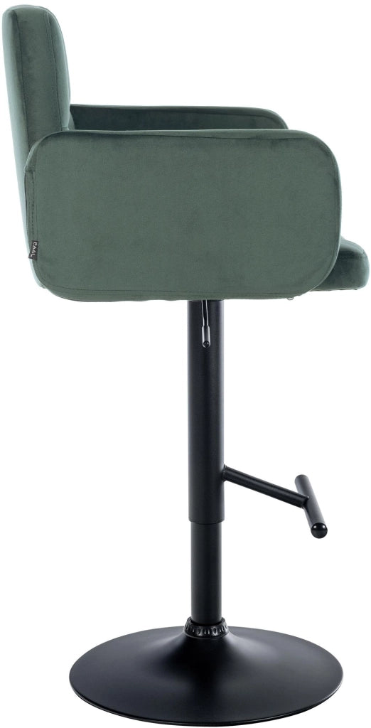 Set di 2 sgabelli da bar Los Angeles in velluto Verde scuro,nero