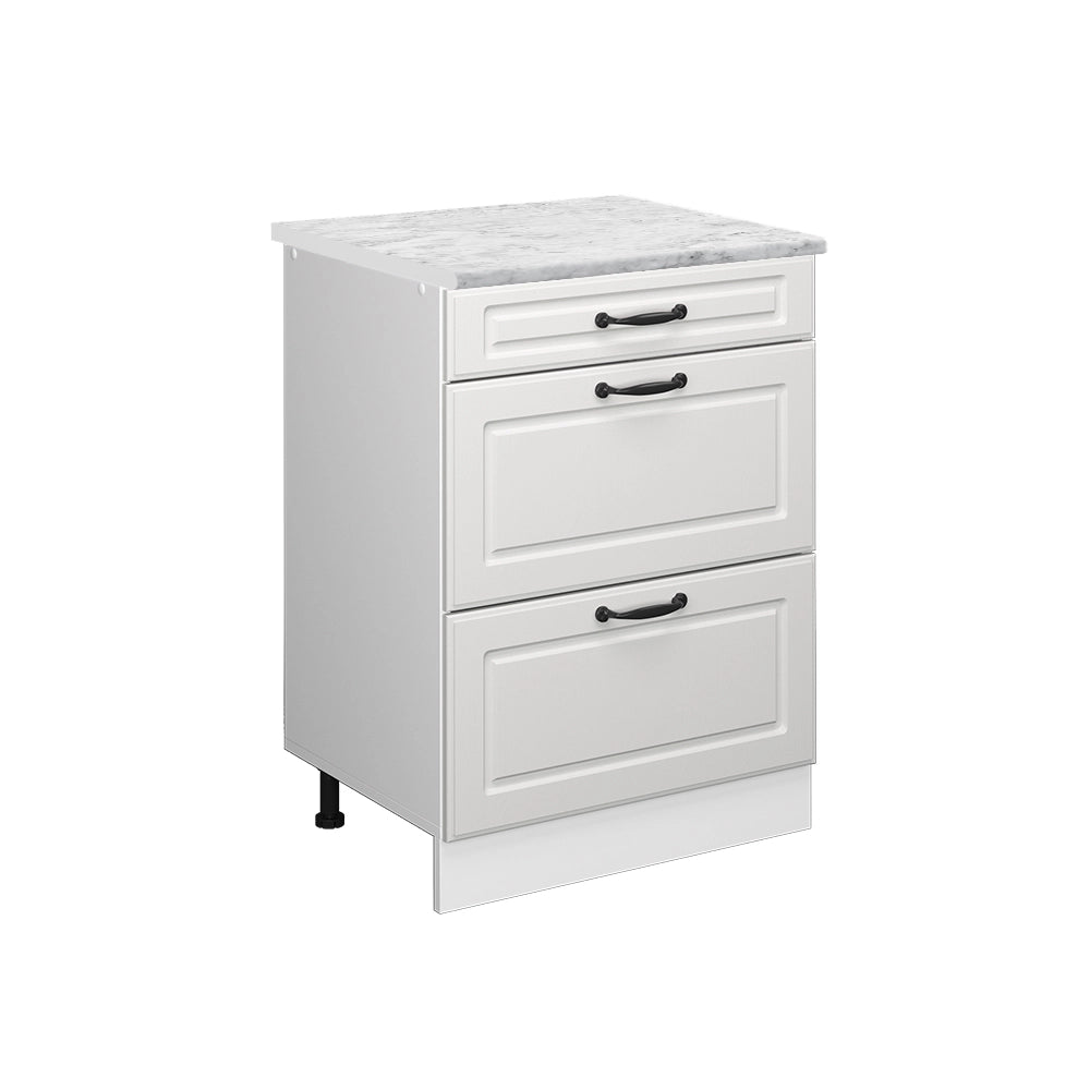 Vicco Mobiletto base per cucina Bianco casa di campagna 60 cm PL Marmo