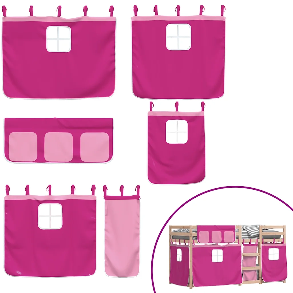 Letto a Castello senza Materasso Rosa 90x190 cm Legno di Pino 3283906