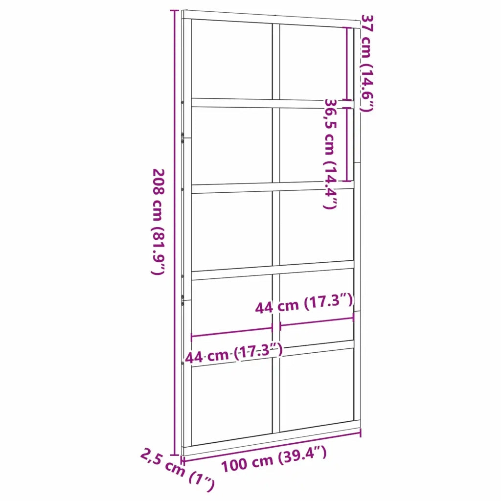 Porta del fienile Marrone cerato 100 x 208 cm