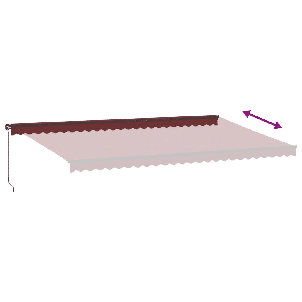 Tenda da Sole Retrattile Manuale con LED Bordò 600x350 cm 3215011
