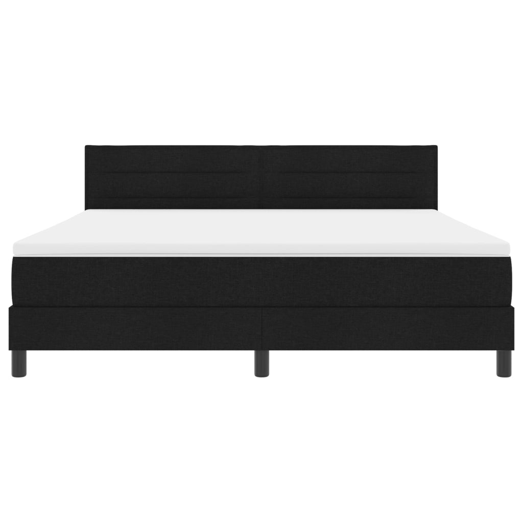 Letto box spring con materasso e LED nero 180x200 cm Tessuto