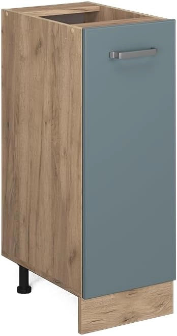Armadio cucina dispensa alto R-Line, Grigio-blu, 30 cm senza piano di lavoro, per la libera combinazione all'interno di sistemi cucina modulari
