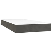 Materasso a Molle Insacchettate Rigidit¨¤ Media Grigio Scuro 90x200x20 cm in Velluto