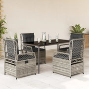 Set da Pranzo da Giardino 5 pz con Cuscini in Polyrattan Grigio 3262987