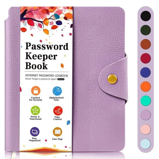 Libretto di accesso compatto - Organizzatore di password - Libretto di accesso internet - Quaderno di note - Cartelle A-Z - Dimensioni 15,3 x 13 cm - Libretto di accesso