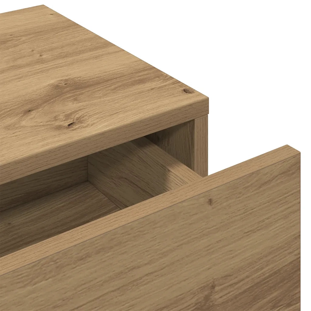 Scaffale a Parete con Cassetti Rovere 60x26,5x15 cm Truciolato 859976