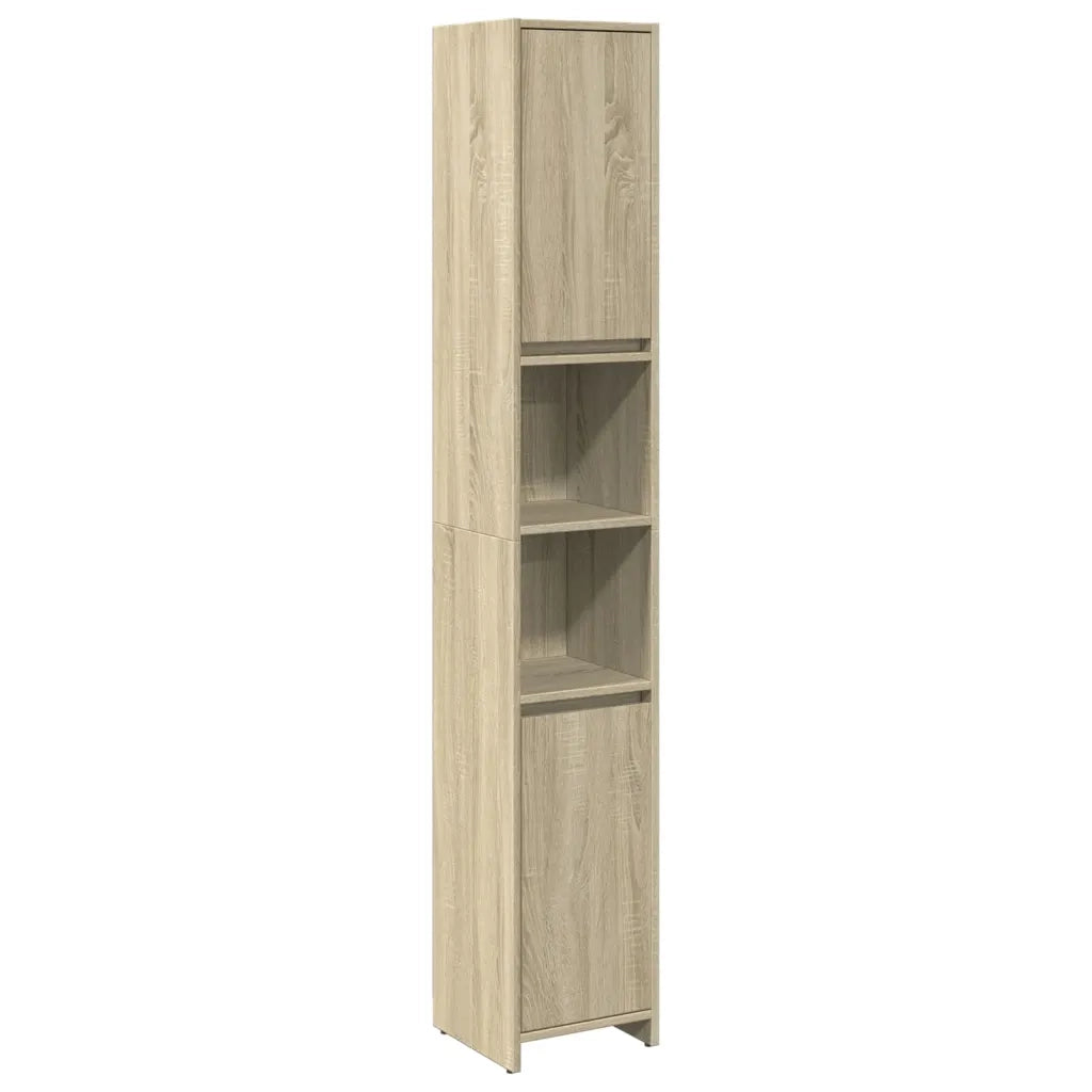 Set Mobili da Bagno 4 pz Rovere Sonoma in Legno Multistrato