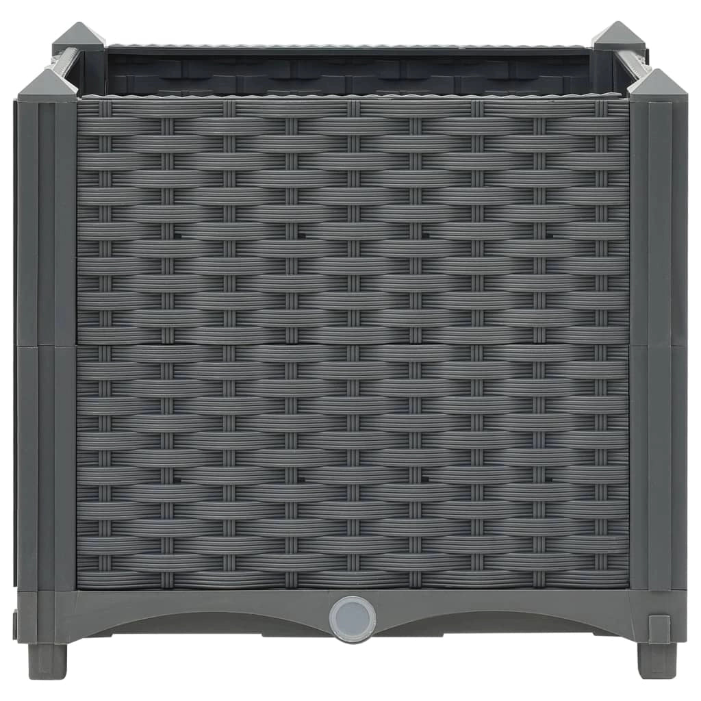 Fioriera rialzata per piante e fiori giardino 40 x 40 x 38 cm polipropilene grigio scuro 02_0000928