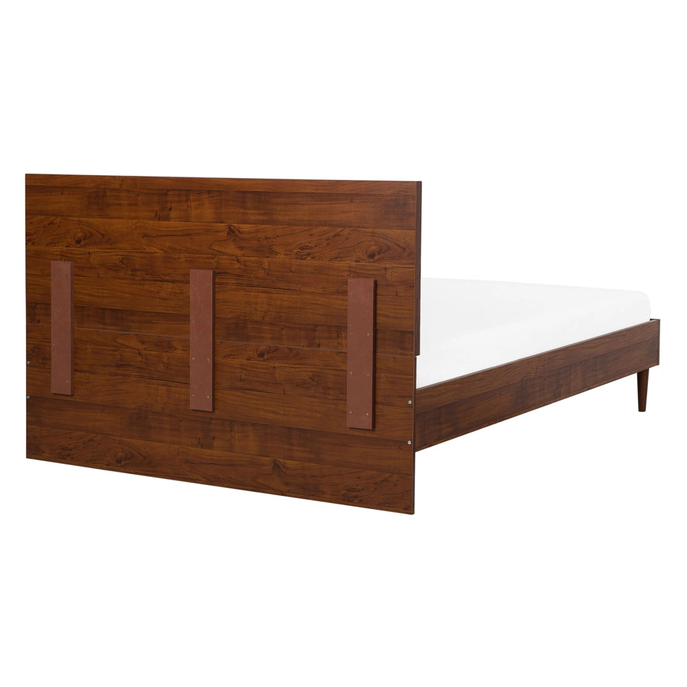 Letto a doghe in legno scuro Illuminazione a LED Multicolore 140 x 200 cm Design moderno rustico