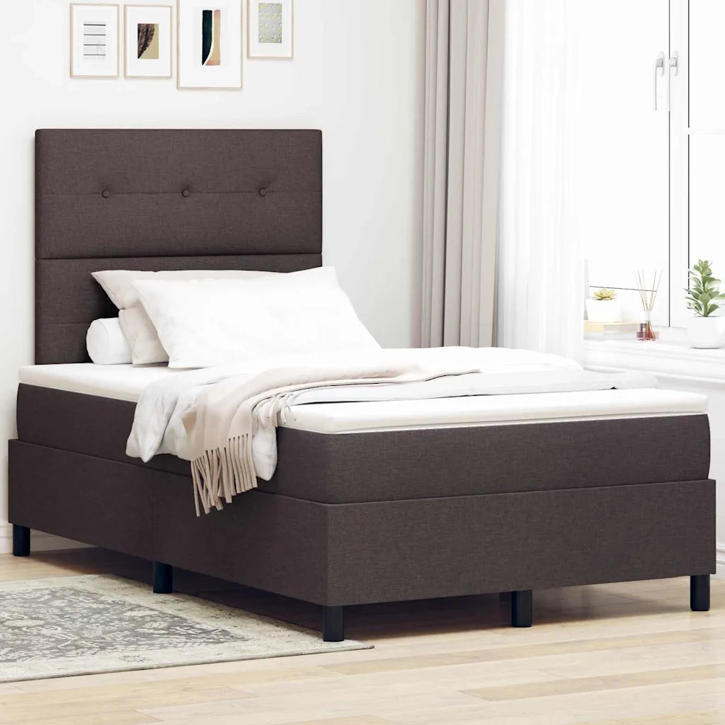 Letto a molle con testiera Marrone Scuro 120 x 190 cm Tessuto 3339374