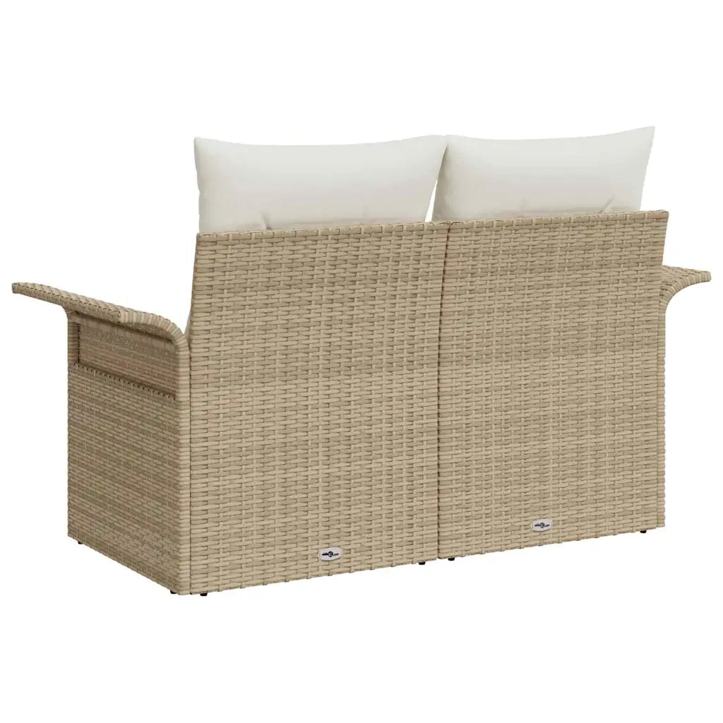 Divano da giardino con cuscino Beige 141 x 62 x 69cm polyrattan 42006706