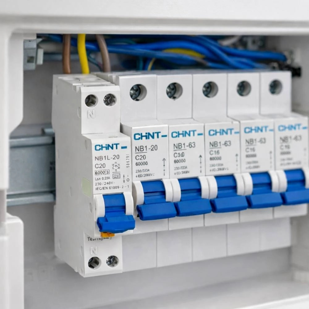 Interruttore magnetotermico differenziale 1p+n 30ma tipo a 6ka chint nb1l-20 slim *** ampere 6 ampere, confezione 1