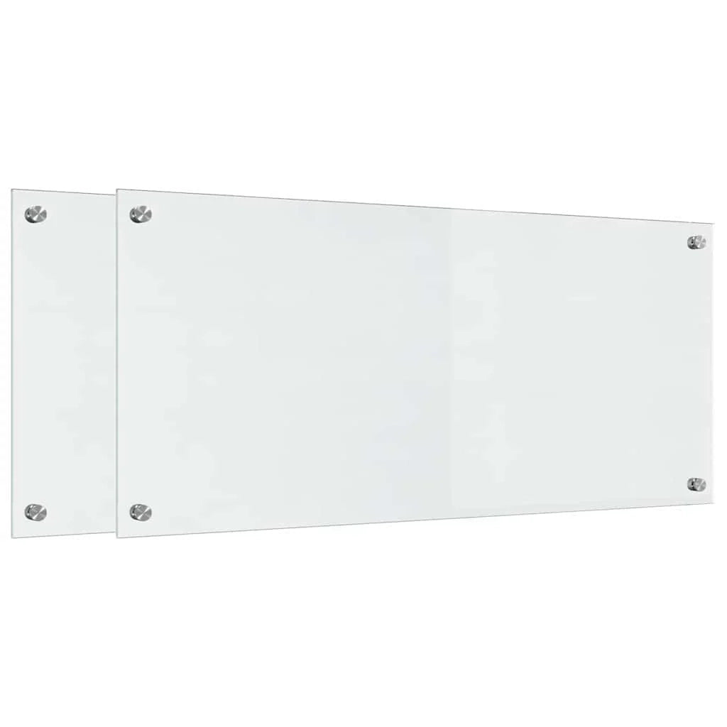 Set di 2 paraschizzi moderni per cucina 90 x 40 cm resistenti al calore pratici in vetro temperato trasparente 02_0056300