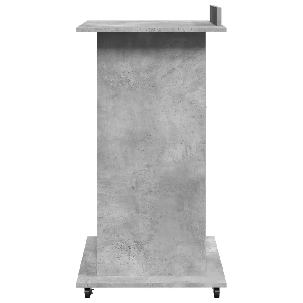 Leggio con Ruote e Cassetto Grigio 55x55x107 cm in Multistrato 848027