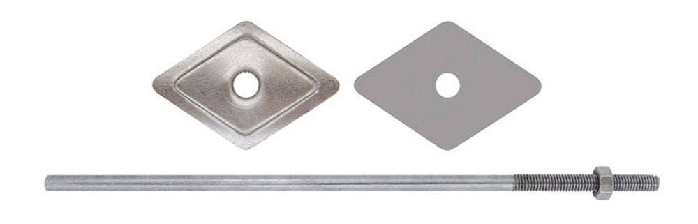 barretta zincata galvanicamente con dado ï m6  mm. 250 cod:ferx.vit3022