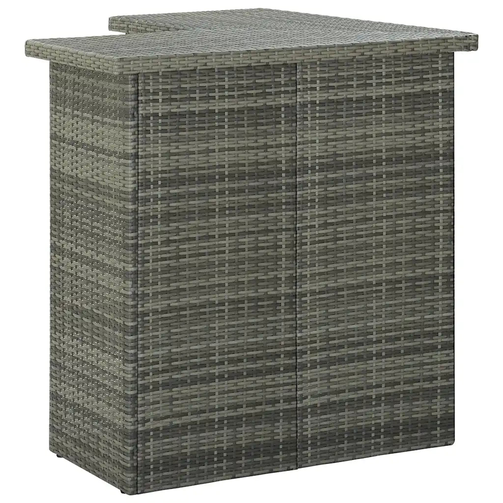 Tavolo da Bar Angolare Grigio 100x50x105 cm in Polyrattan 313482