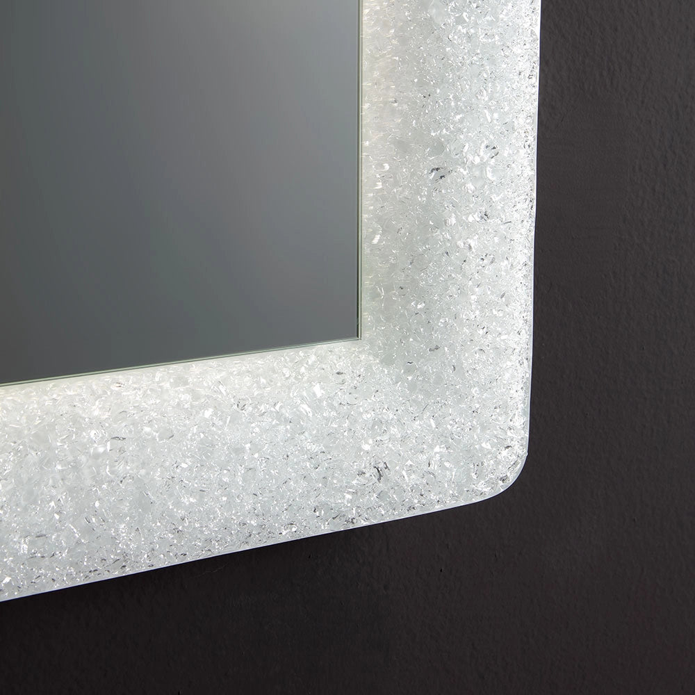 Specchio con cornice bianca 90x62 cm