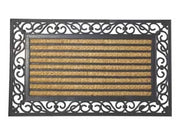 ZERBINO STEEL GOMMA E COCCO INTARSIATO NATURAL- - cm.45x75 - 1 pezzi XTRA