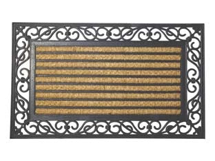 ZERBINO STEEL GOMMA E COCCO INTARSIATO NATURAL- - cm.45x75 - 1 pezzi XTRA