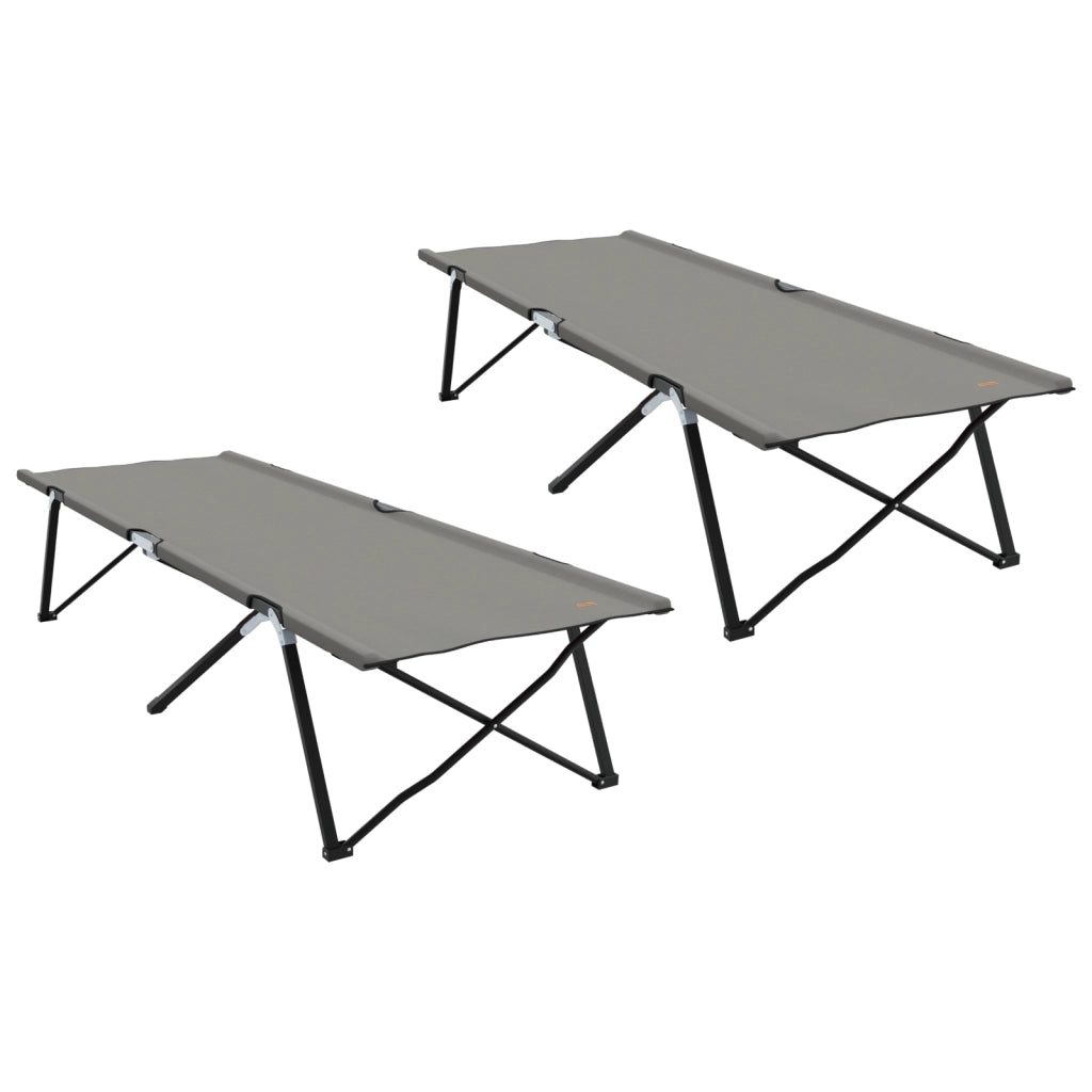 Letti da Sole Pieghevoli con Borse 2 pz Grigio Tessuto Oxford 600D