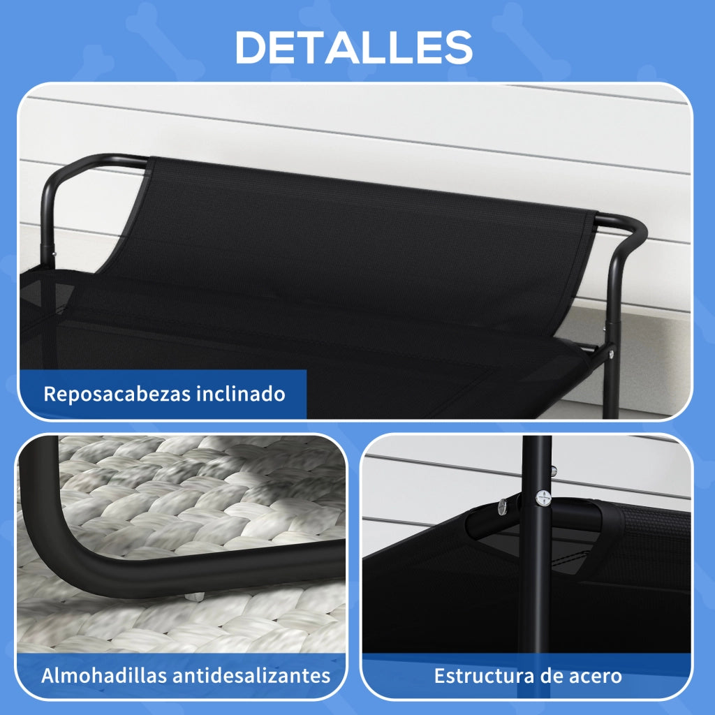 Letto per cani rialzato ¨C Zephmum ¨C Nero 91x69x29 cm