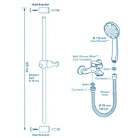 Saliscendi doccia universale nero opaco